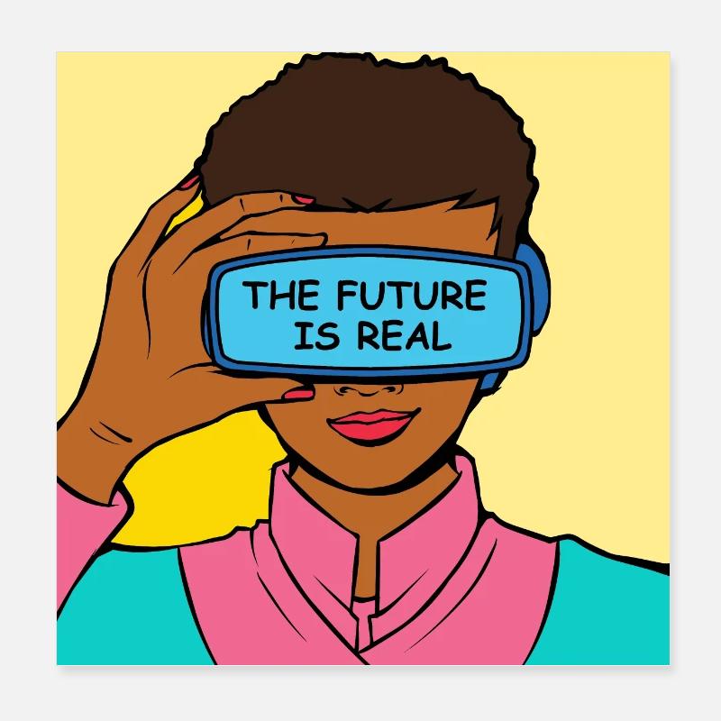 Die Zukunft Ist Real VR Vision Poster 20x20 cm