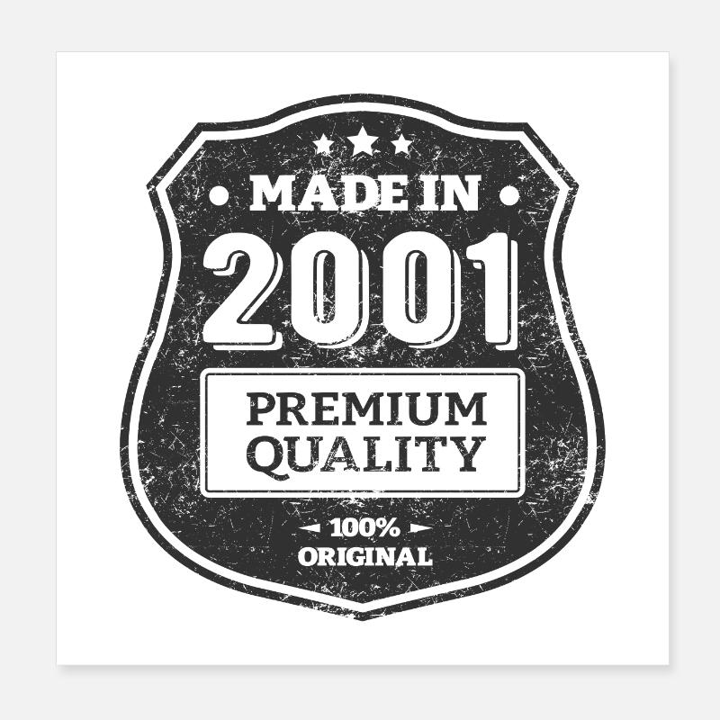 HERGESTELLT 2001 Poster 20x20 cm