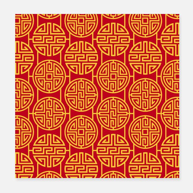 Chinese pattern Poster 8" x 8" (20x20 cm)
