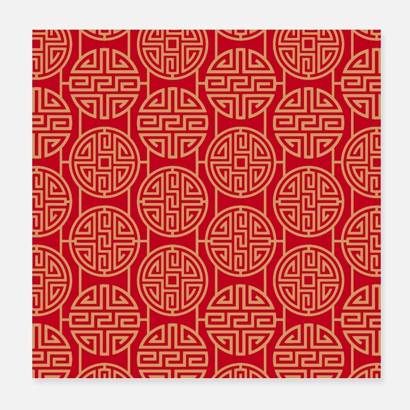 Chinesisches Muster Poster 20x20 cm