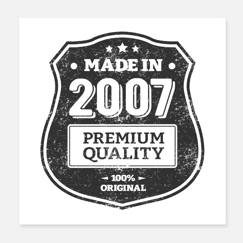 HERGESTELLT 2007 Poster 20x20 cm