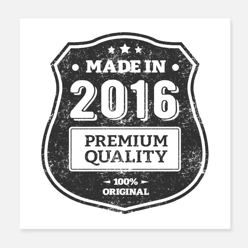 HERGESTELLT 2016 Poster 20x20 cm