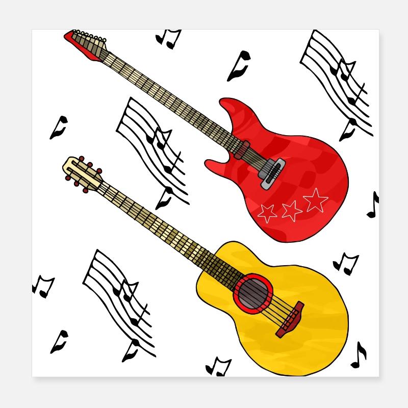 Guitares Poster 20 x 20 cm