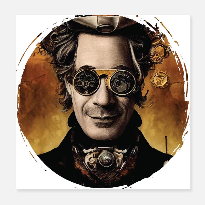 Pilote Steampunk Poster 20 x 20 cm