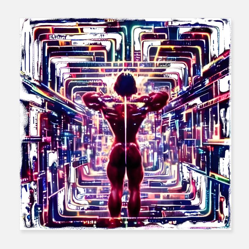 Psychedelic Workout Poster 8" x 8" (20x20 cm)