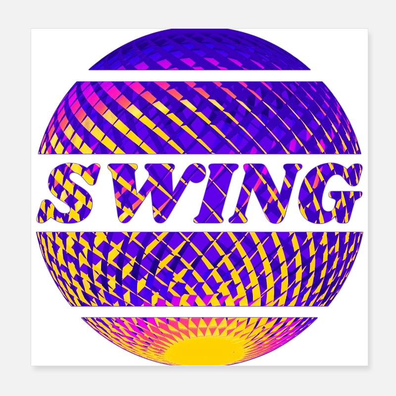 Swing Diskokugel Poster 20x20 cm