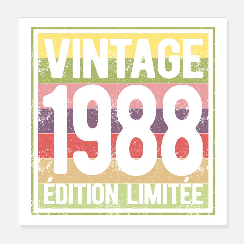 VINTAGE 1988 EDITION LIMITEE Poster 20 x 20 cm
