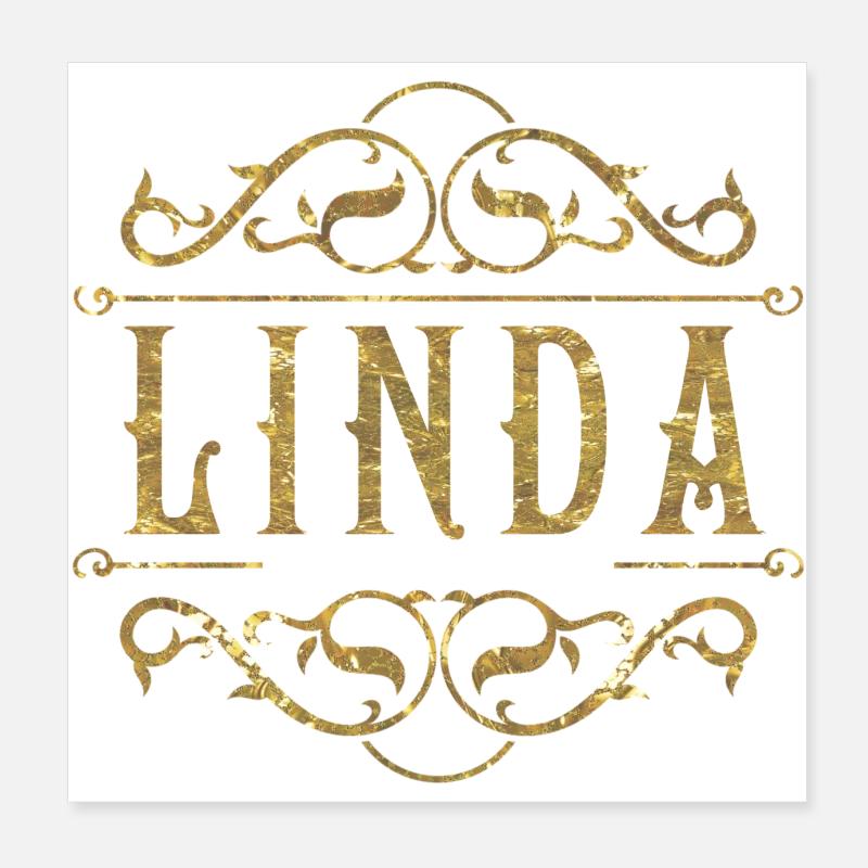 Linda gold Poster 8" x 8" (20x20 cm)