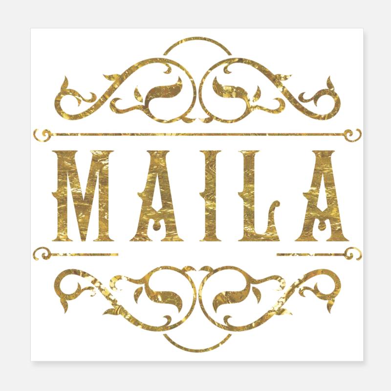 Maila gold Poster 20x20 cm