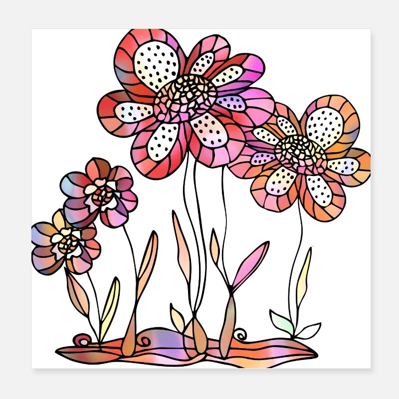 Blumen Poster 20x20 cm