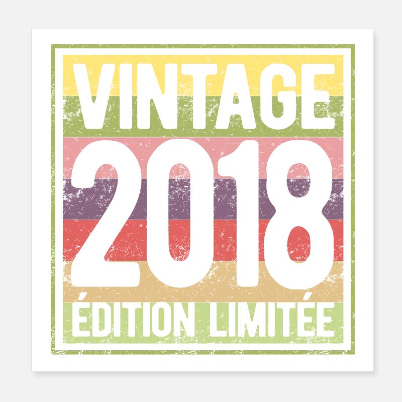 VINTAGE 2018 EDITION LIMITEE Poster 20 x 20 cm