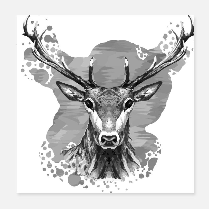 Hirsch Poster 20x20 cm