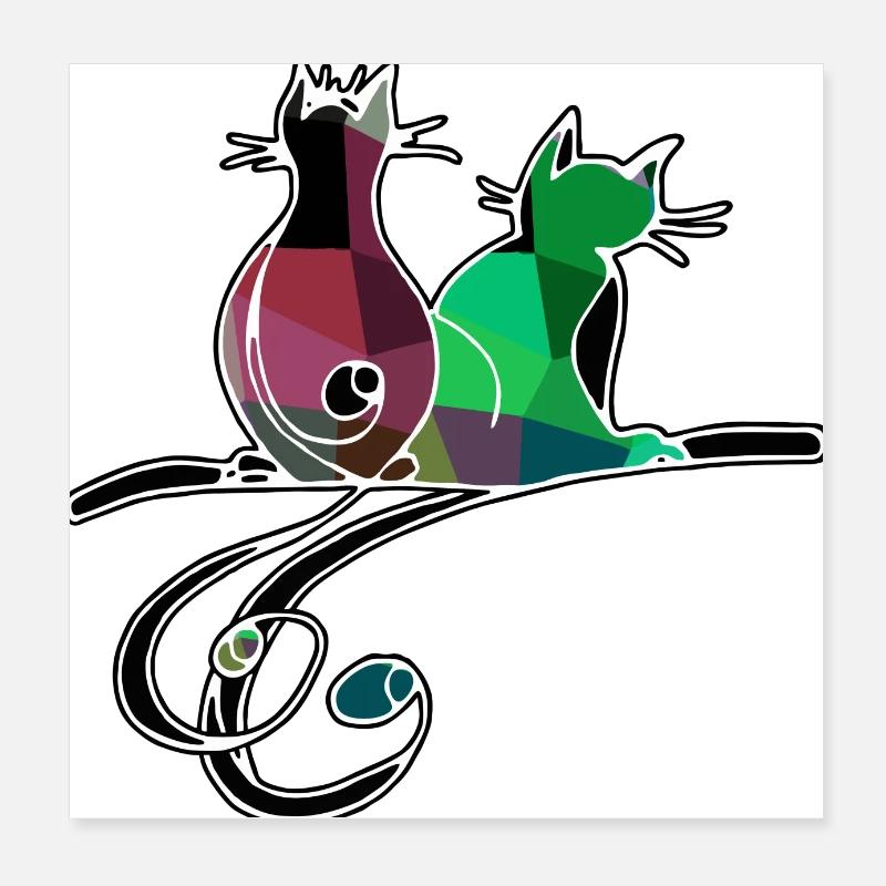 Cats Poster 8" x 8" (20x20 cm)