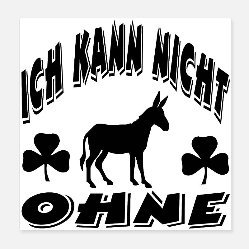 Esel Poster 20x20 cm