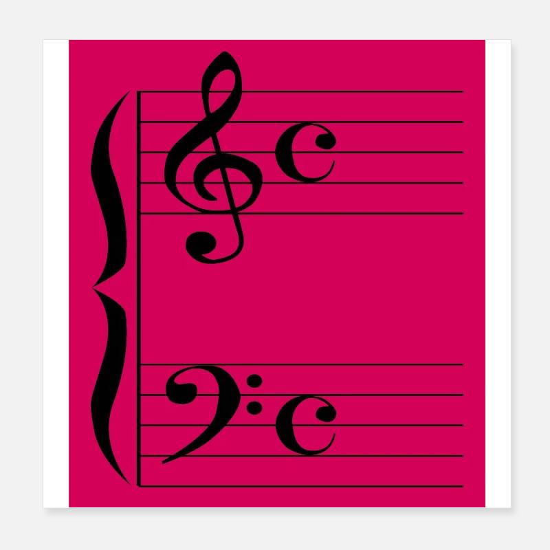 Musikalische Clefs Poster 20x20 cm