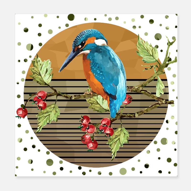 Oiseau coloré Poster 20 x 20 cm