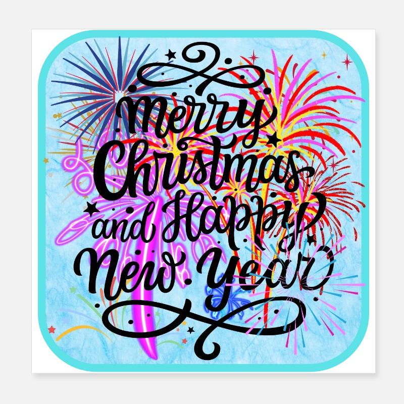Joyeux Noël, bonne année Poster 20 x 20 cm