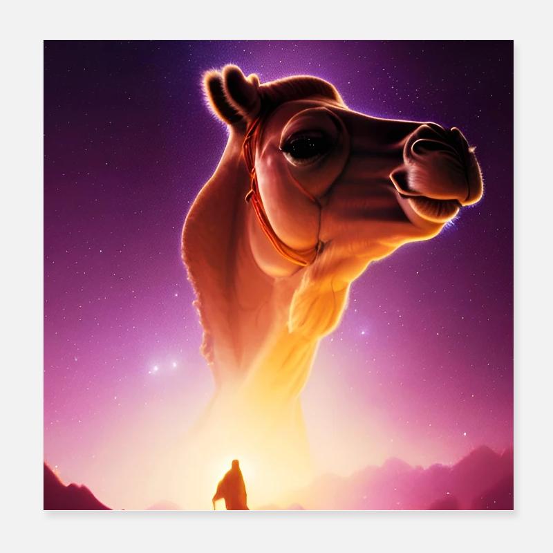 Djinn dromadaire Poster 20 x 20 cm