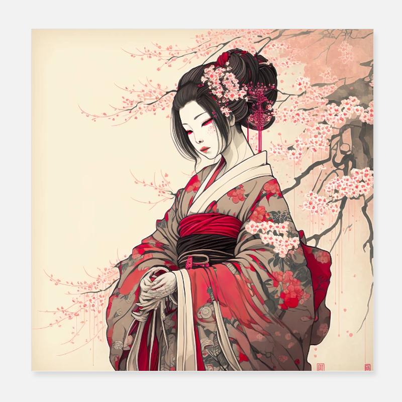 Geisha Poster 8" x 8" (20x20 cm)