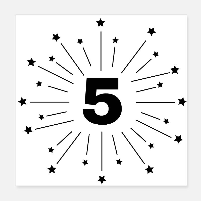 5th Starred Anniversary - 5 Years Gift Poster 8" x 8" (20x20 cm)