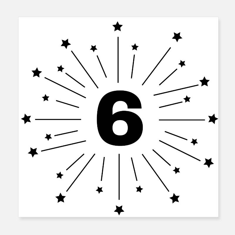 6e anniversaire étoilé - cadeau 6 ans Poster 20 x 20 cm