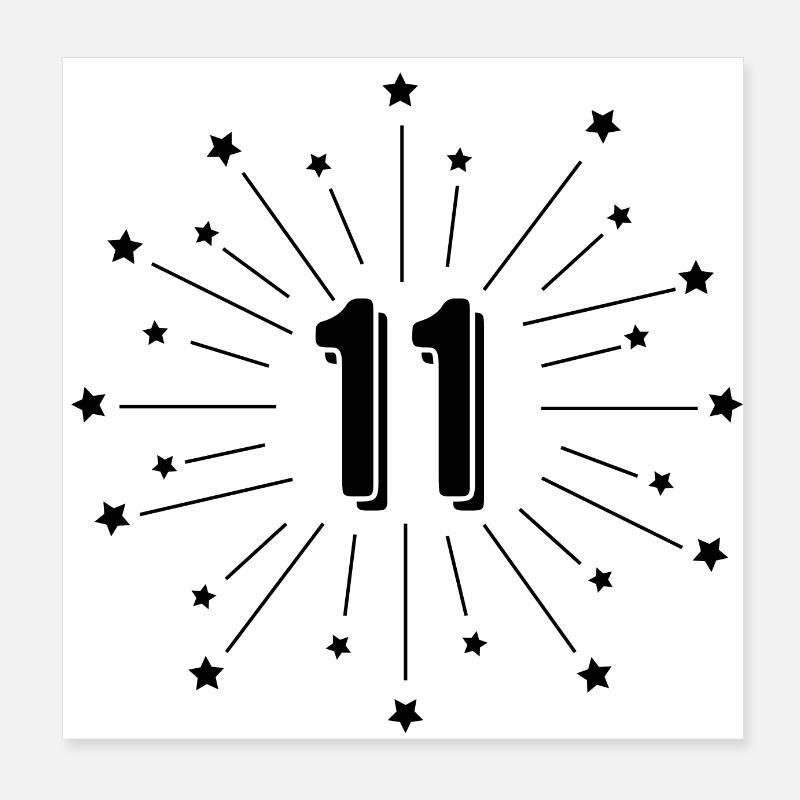 11. Stern Geburtstag - 11 Jahre Geschenk Poster 20x20 cm