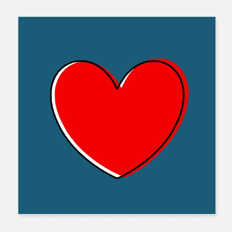 Cadeau Heart Red pour la Saint-Valentin Poster 20 x 20 cm