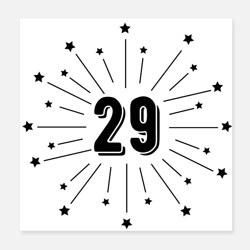 29th Starred Anniversary - 29th Anniversary Gift Poster 8" x 8" (20x20 cm)