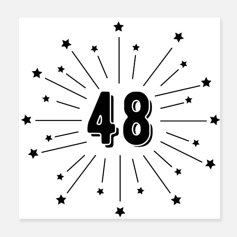 48e anniversaire étoilé - cadeau 48 ans Poster 20 x 20 cm