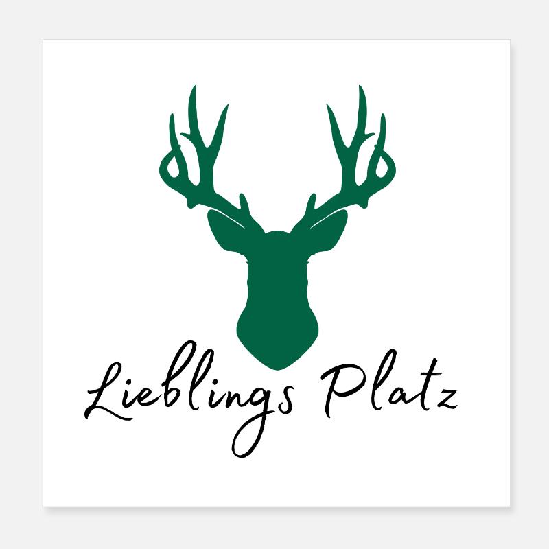 Lieblings Platz Hirsch Poster 20x20 cm