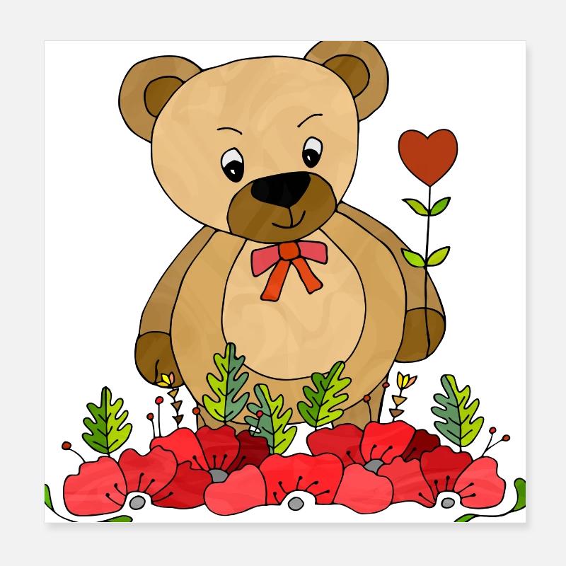 Teddybär Poster 20x20 cm