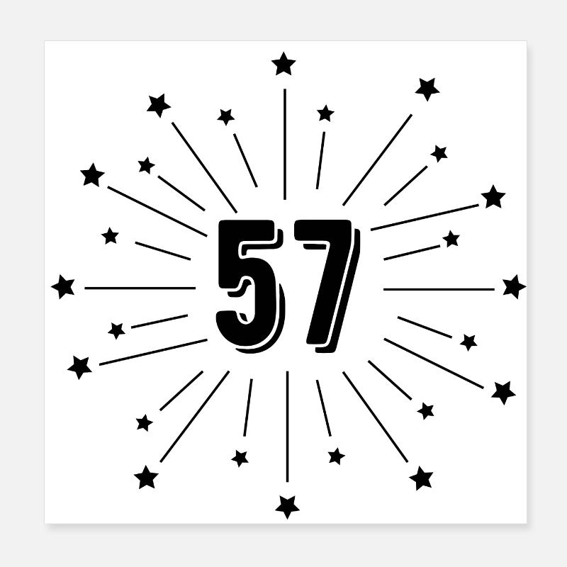 57e anniversaire étoilé - cadeau 57 ans Poster 20 x 20 cm