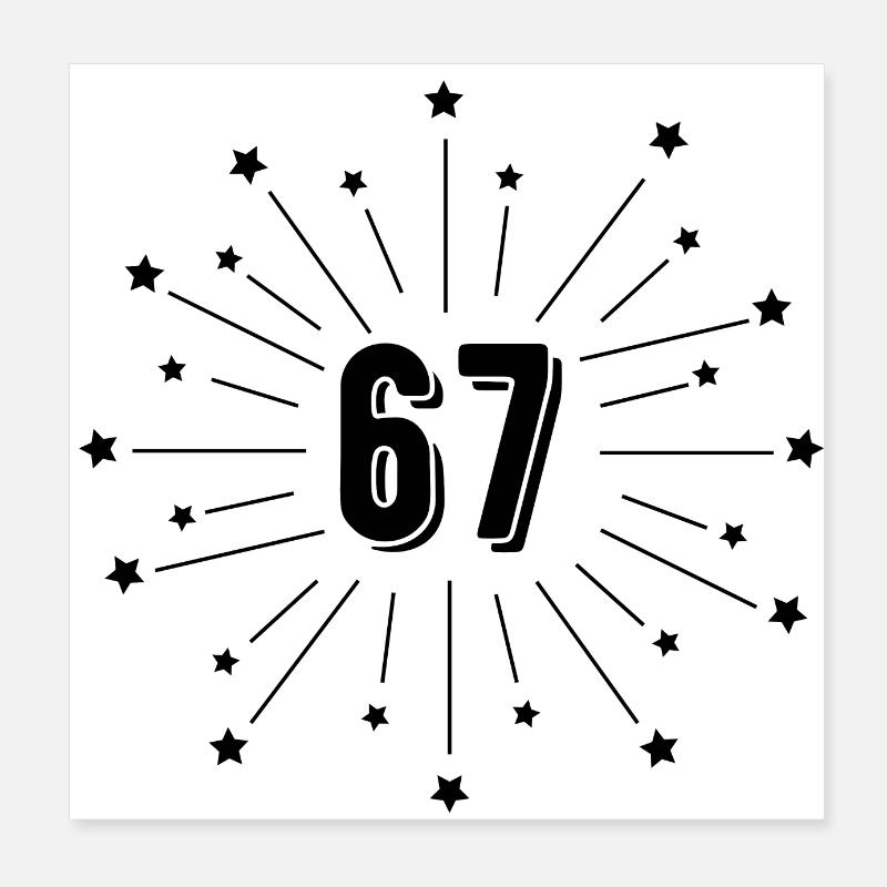 67e anniversaire étoilé - cadeau 67 ans Poster 20 x 20 cm