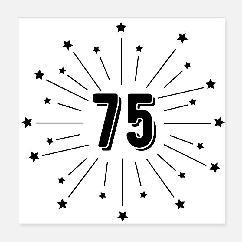 75th Starred Anniversary - 75th Anniversary Gift Poster 8" x 8" (20x20 cm)