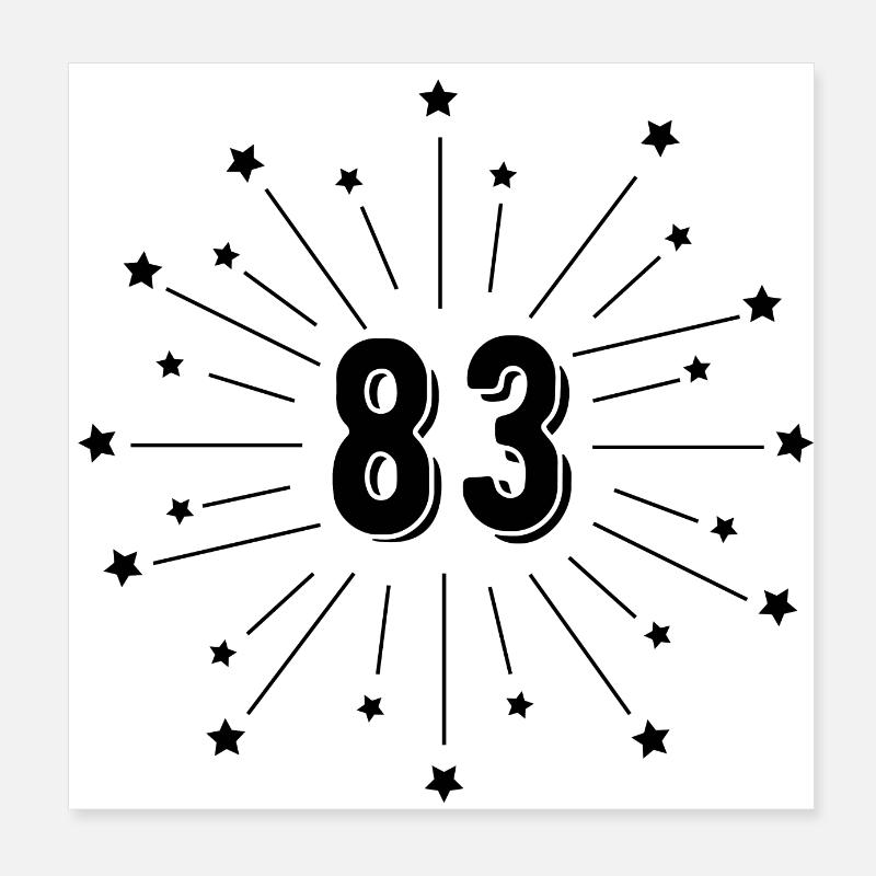 83rd Star-Spangled Anniversary - Gift 83 Years Poster 8" x 8" (20x20 cm)