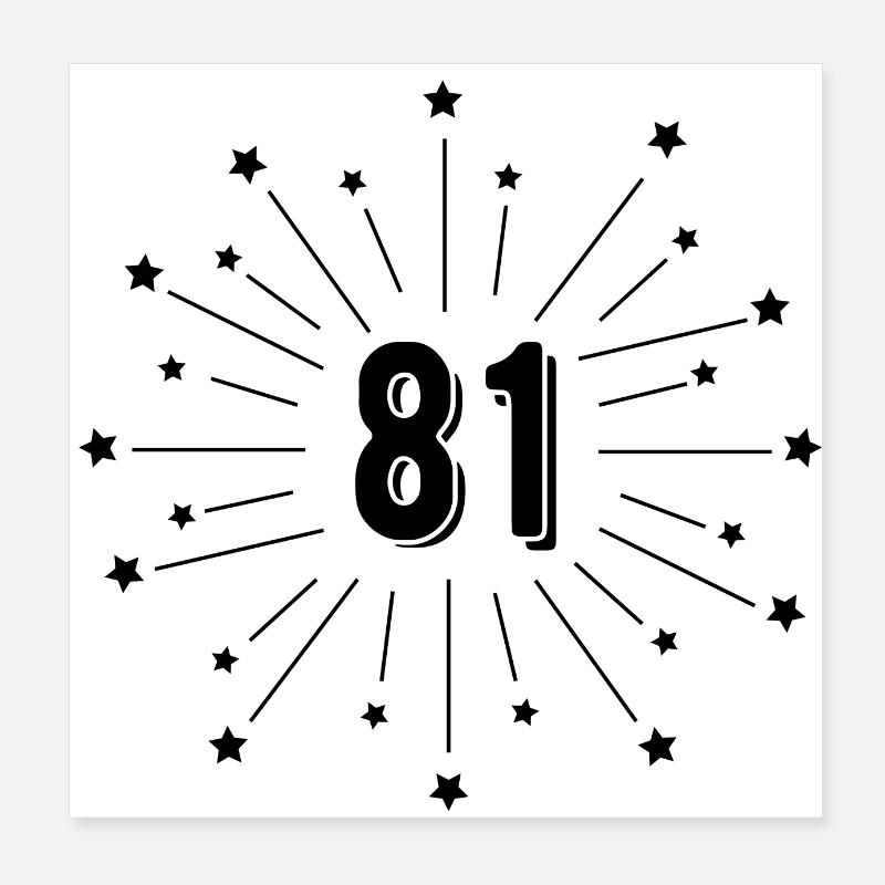 81st Star-Spangled Anniversary - Gift 81 Years Poster 8" x 8" (20x20 cm)