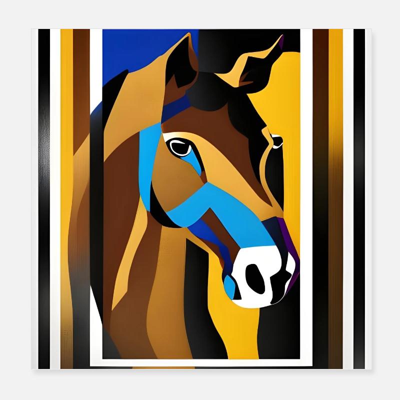 Pop Art Cheval Poster 20 x 20 cm