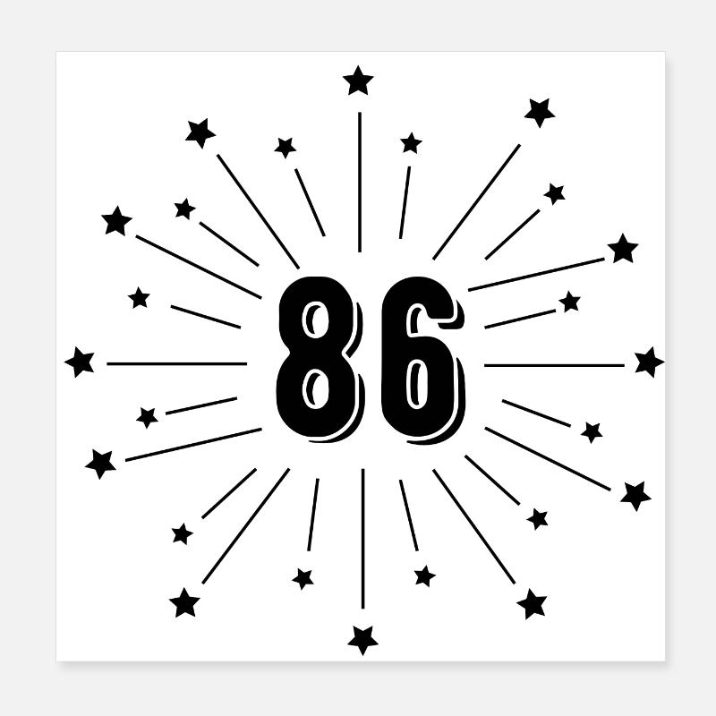 86e anniversaire étoilé - cadeau 86 ans Poster 20 x 20 cm