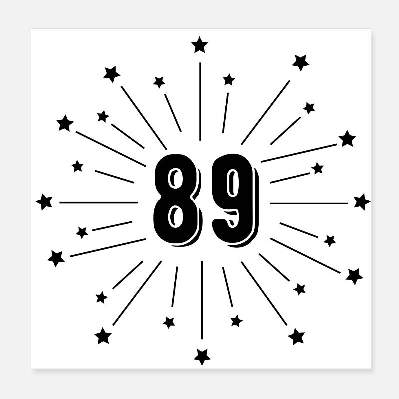 89. Sternengeburtstag - Geschenk 89 Jahre Poster 20x20 cm