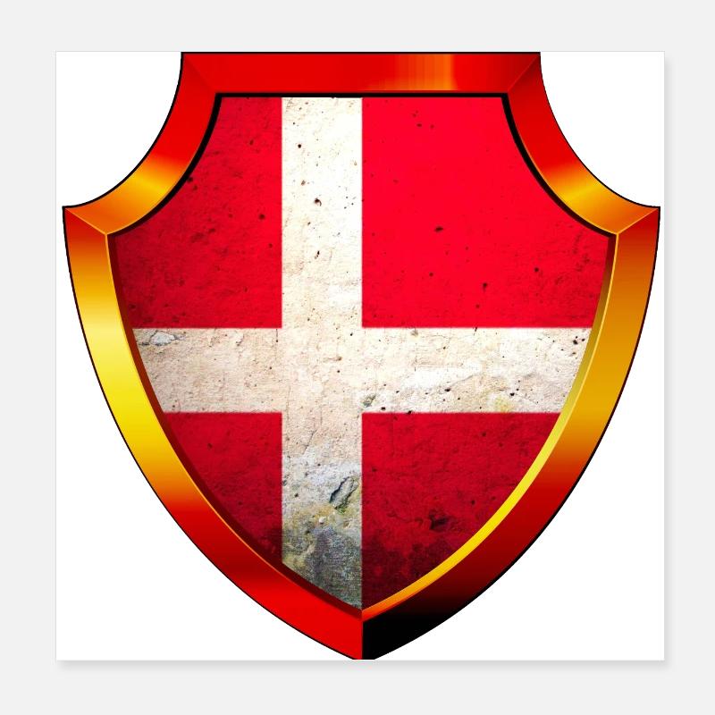 Danemark Copenhague Danois Scandinave Drapeau nordique Poster 20 x 20 cm