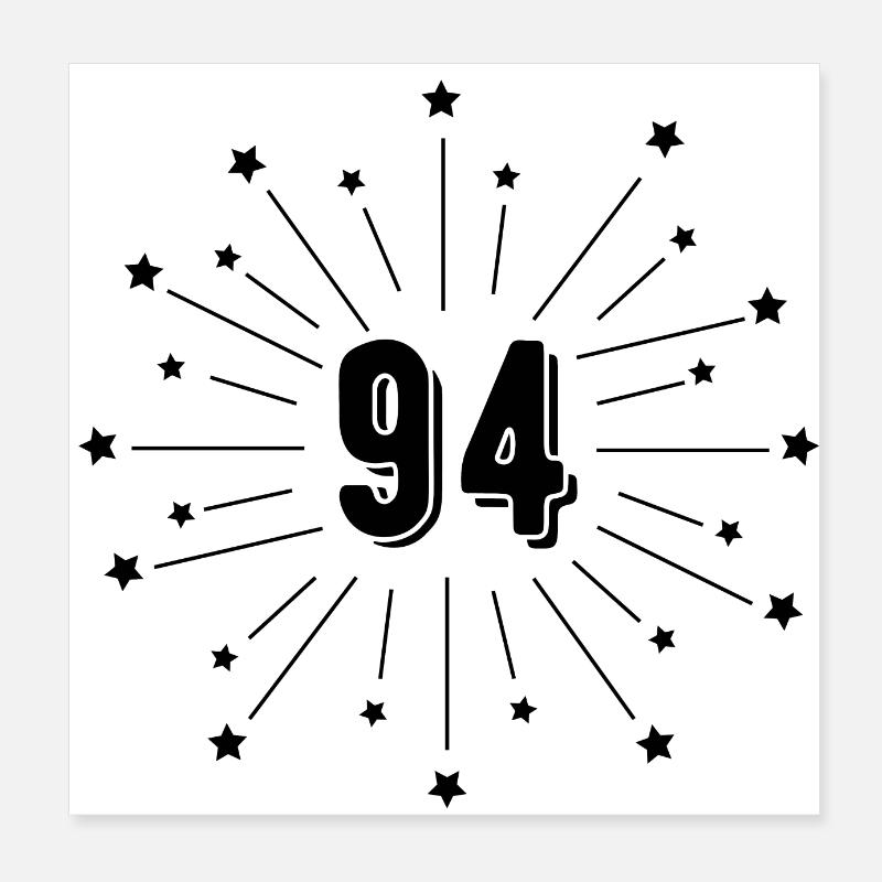 94. Sternengeburtstag - Geschenk 94 Jahre Poster 20x20 cm