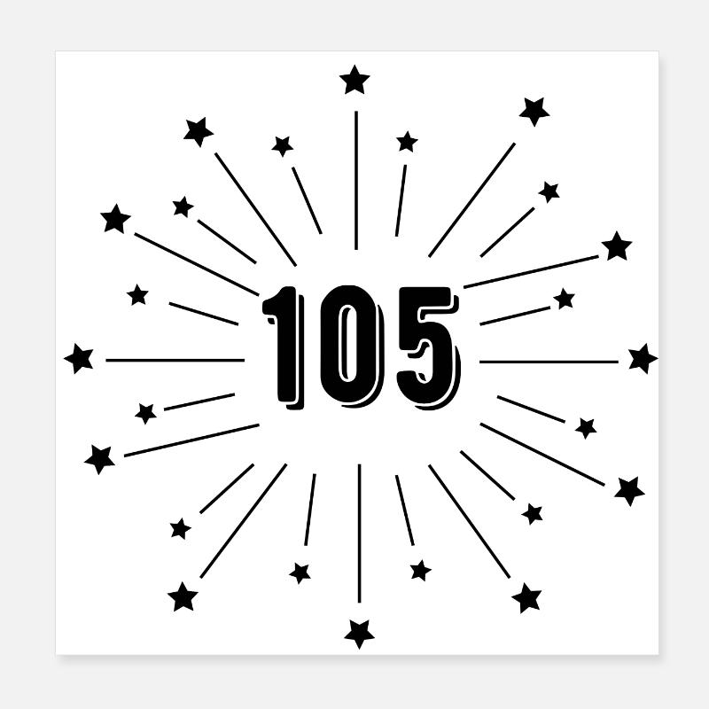 105e anniversaire étoilé - cadeau 105 ans Poster 20 x 20 cm
