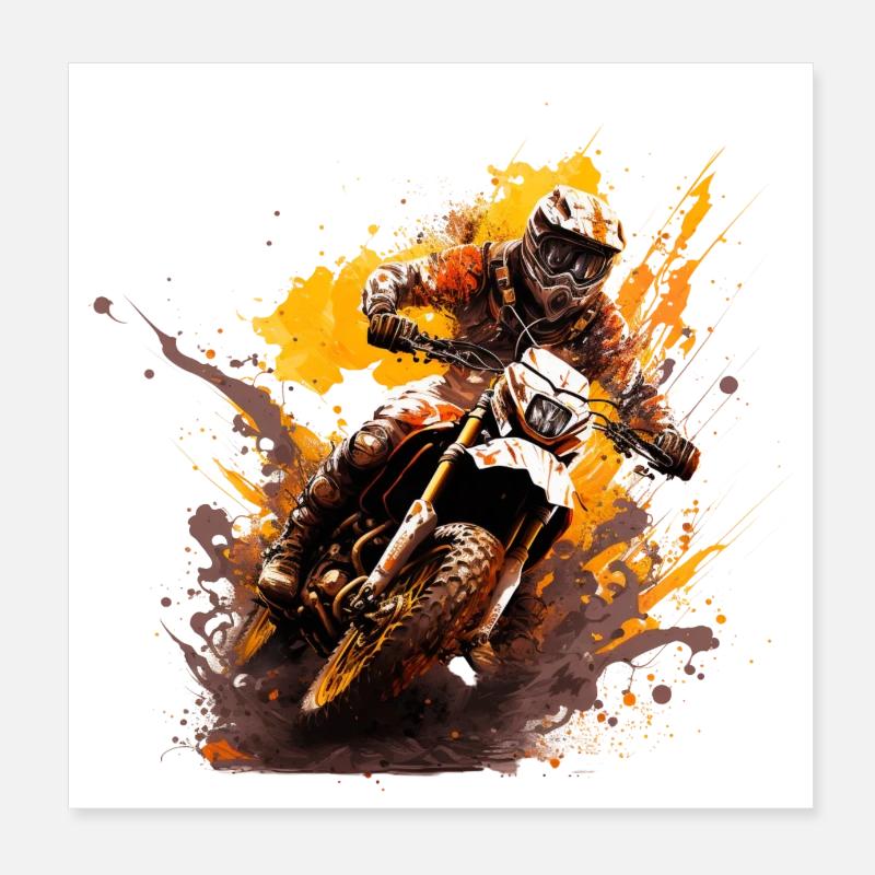 Motocross riders: no trail is too difficult Poster 8" x 8" (20x20 cm)