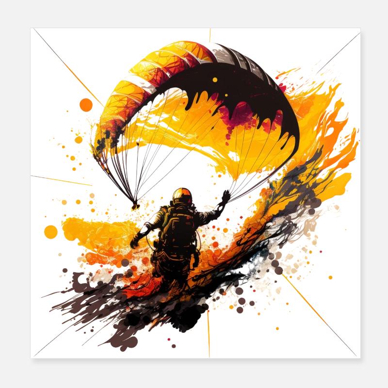 Paragliding: fly high Poster 8" x 8" (20x20 cm)