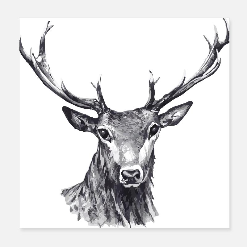Deer Poster 8" x 8" (20x20 cm)
