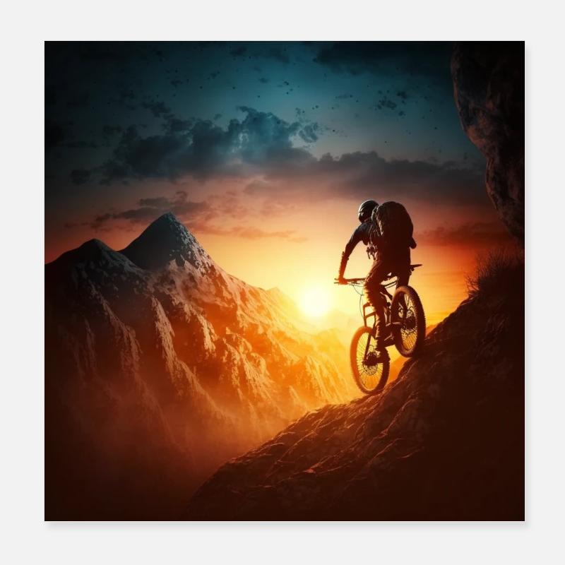 Descente graphique Sunset Valley Descent Poster 20 x 20 cm