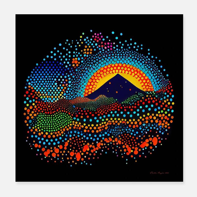 Peinture Aborigène Par Points Poster 20 x 20 cm