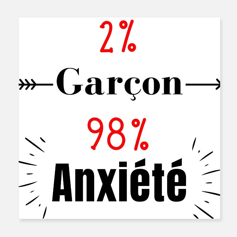 garçon anxieux Poster 20 x 20 cm