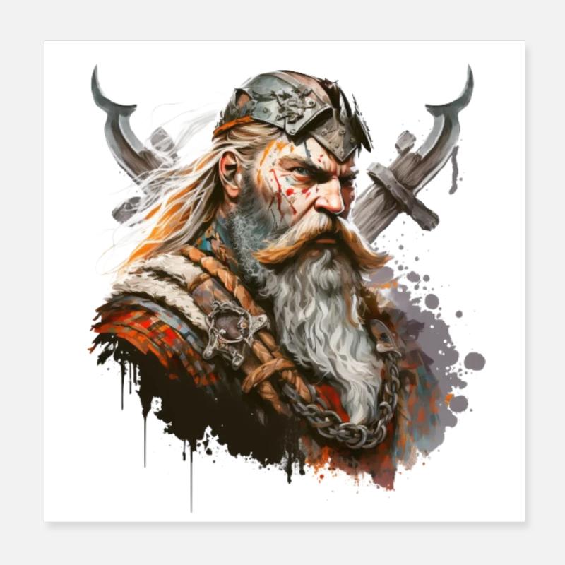 Viking warriors Poster 8" x 8" (20x20 cm)