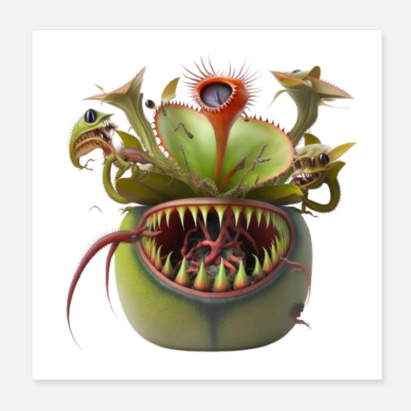 Planter des zombies à la chasse Poster 20 x 20 cm